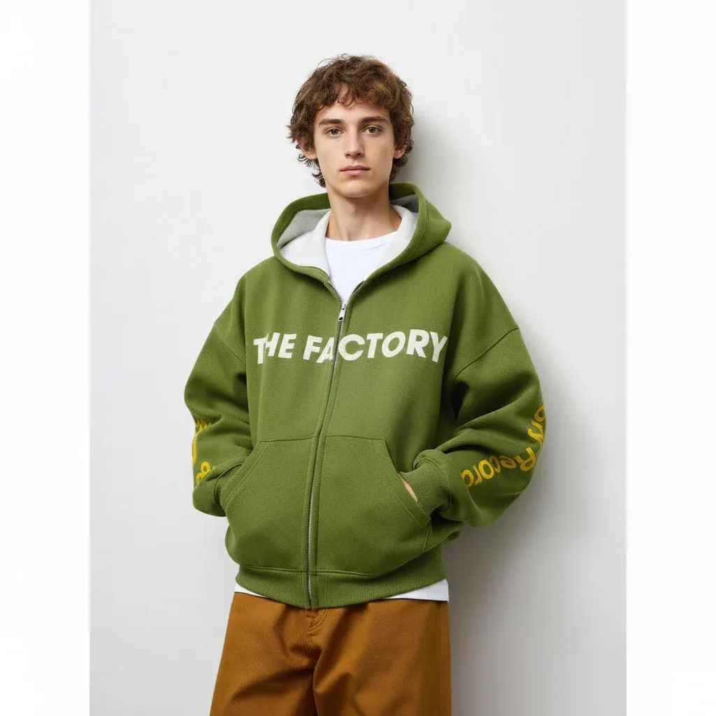 GU Heavyweight Sweatshirt Full-Zip Parka Factory Records PF 361482 Japan best brand