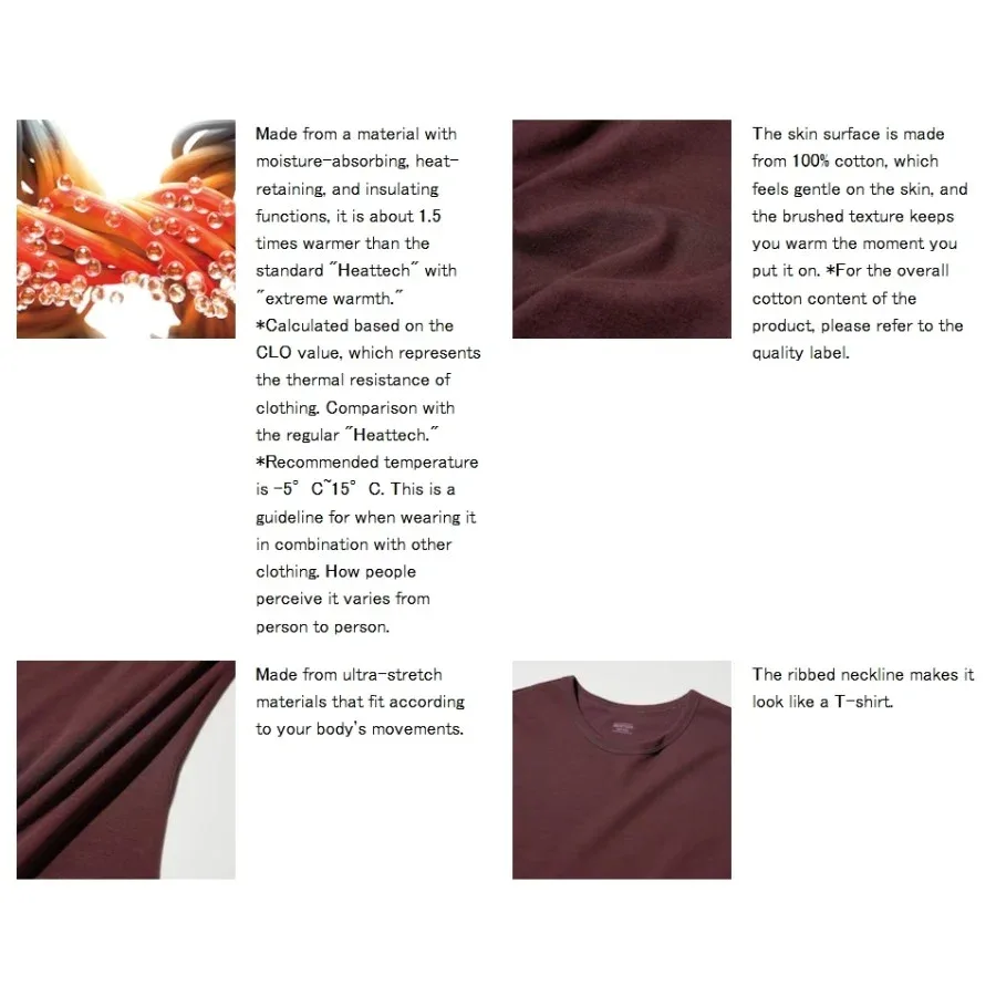 UniQlo Ultra Warm Heattech Cotton Crew Neck T 485833 Japan best brand