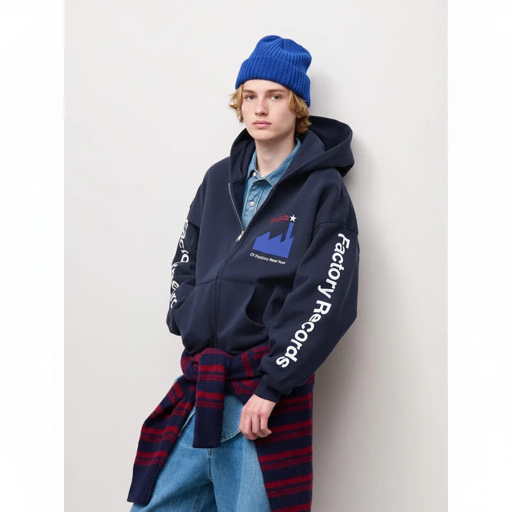 GU Heavyweight Sweatshirt Full-Zip Parka Factory Records PF 361482 Japan best brand
