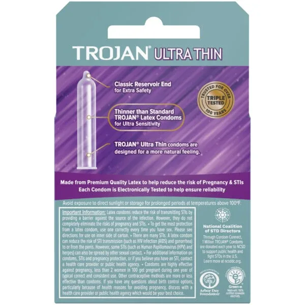 Trojan Ultra Thin 3 Count Condoms