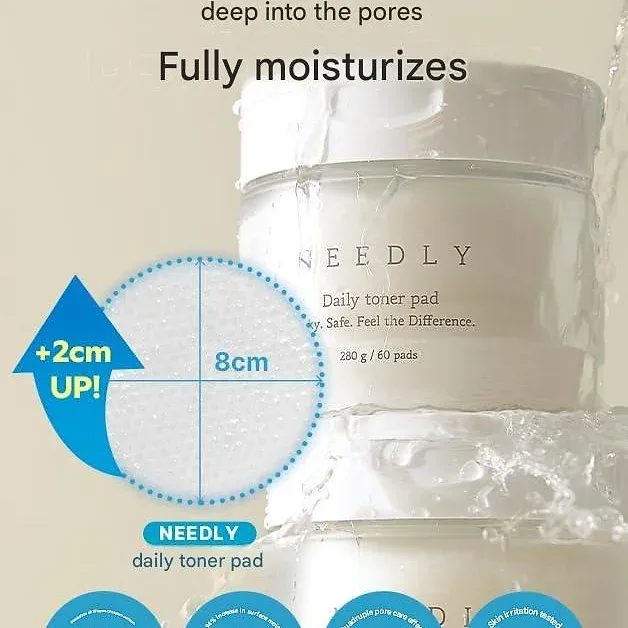NEEDLY Vita C Toner Pad, 80 Sheets, Wiping Pad Exfoliating Care