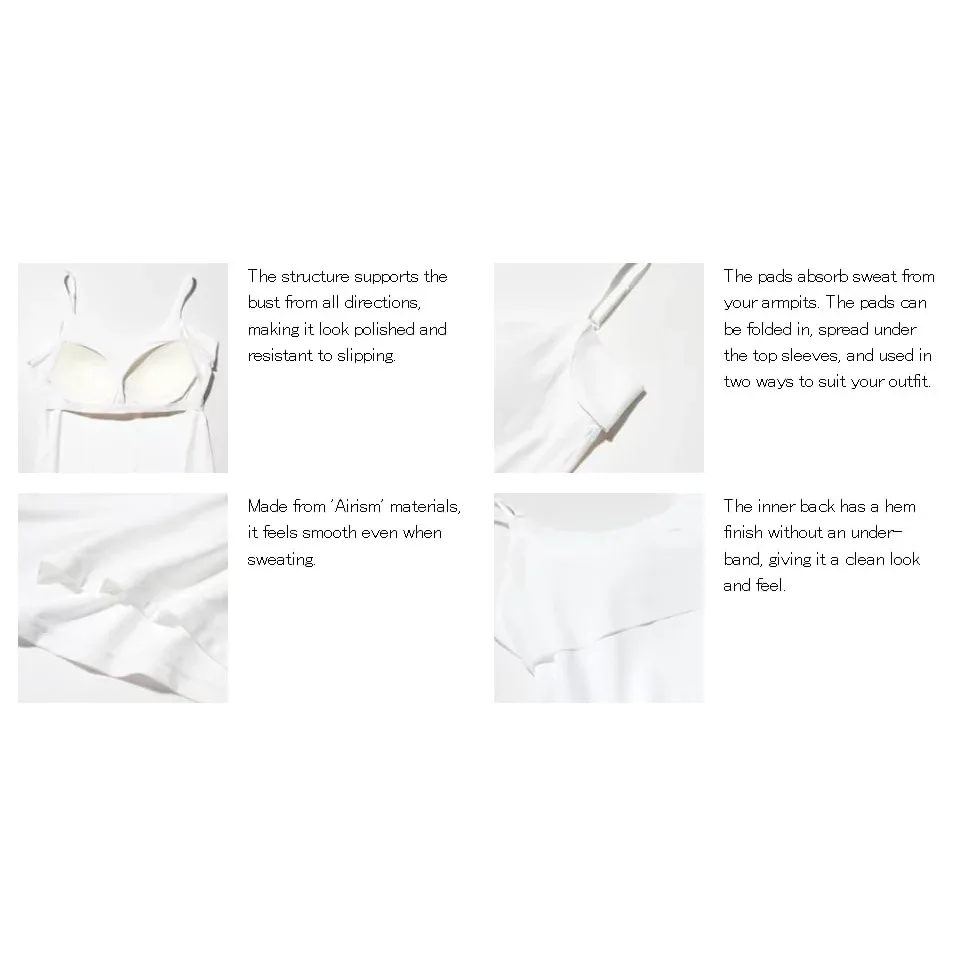 UniQlo AIRism Absorbent Bra Camisole 476439/482188 Japan best brand