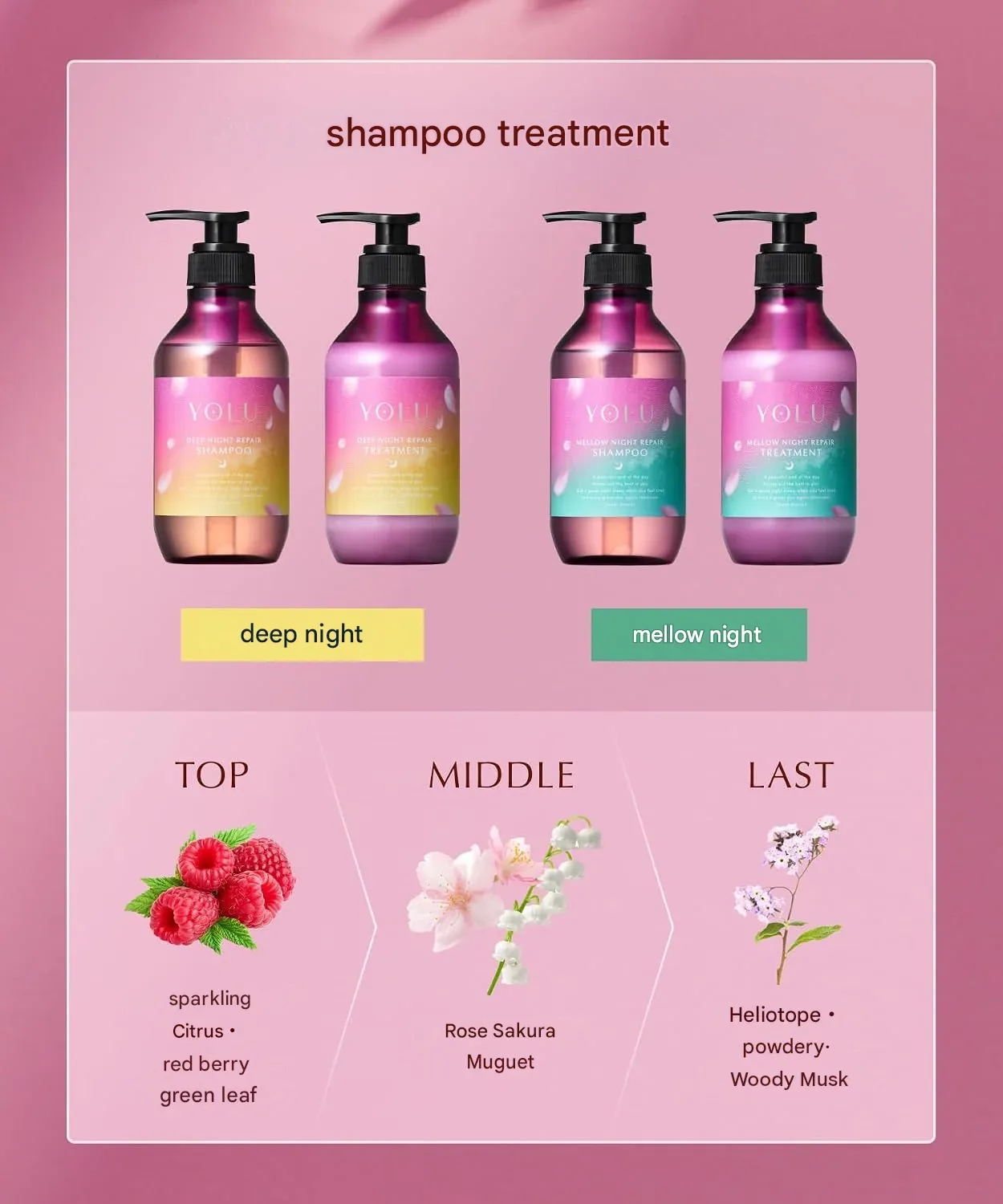 YOLU Deep Night Repair Spring Limited Shampoo & Treatment (Choose Your Option) (400ml each)