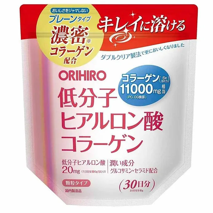 ORIHIRO Collagen with Low Molecular Hyaluronic Acid – 180g (30-Day Supply)