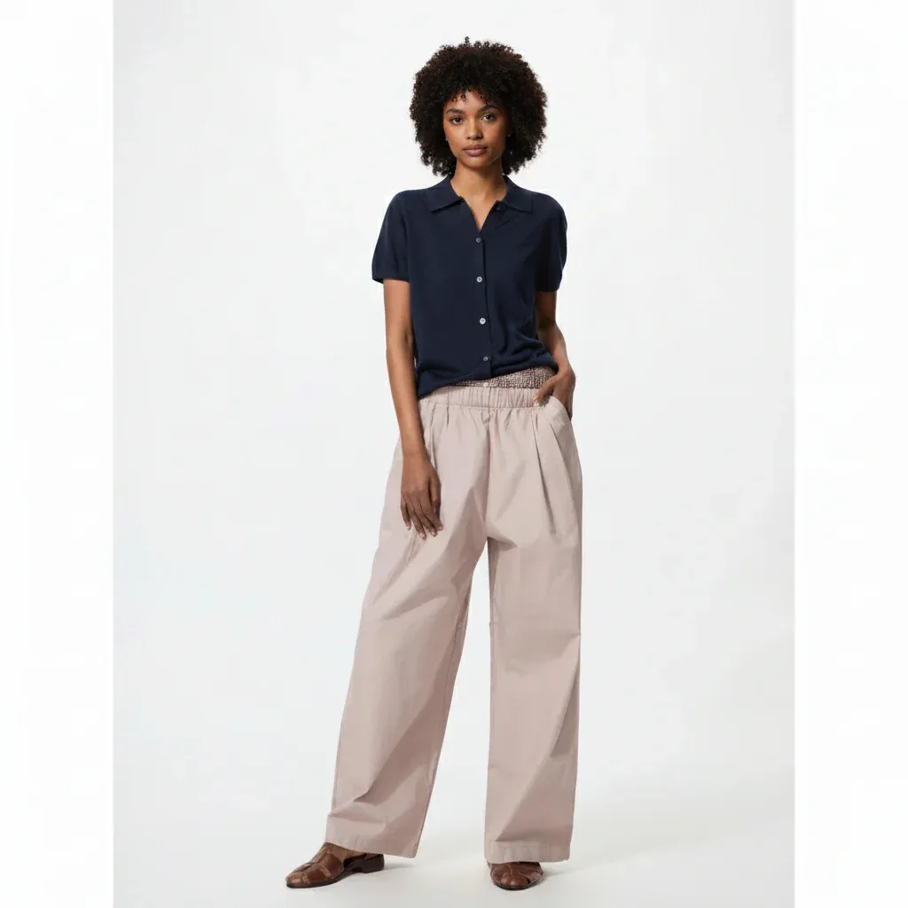 UniQlo Cotton Volume Easy Pants (Longer Length) 489684 Japan best brand