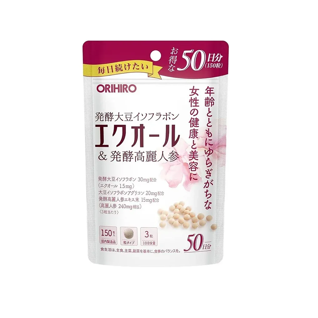 Orihiro Equol & Fermented Ginseng, 150 Tablets, 50 Day Supply