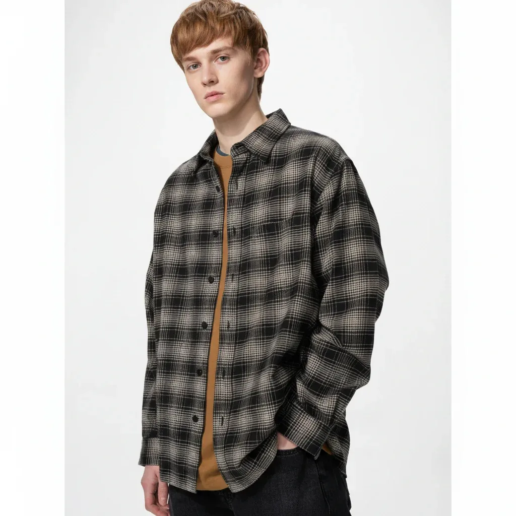 UniQlo Flannel Shirt / Ombre Check 486602 Japan best brand