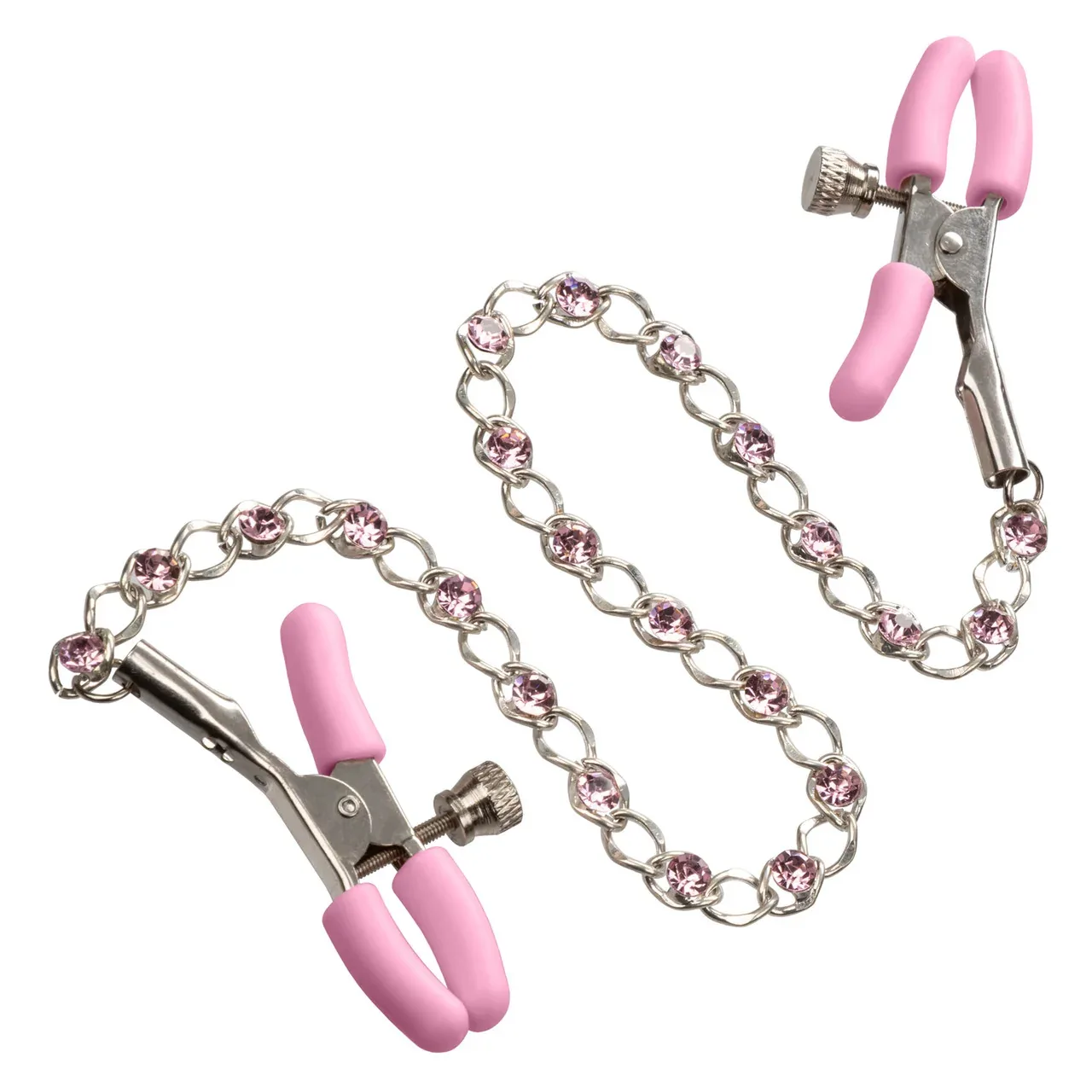 Nipple Play® Crystal Chain Nipple Clamps - Pink