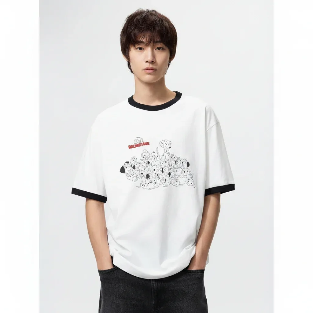 UniQlo Magic for All Icons UT Relax Fit Ringer T-Shirt – 101 Dalmatians 485481 Japan best brand