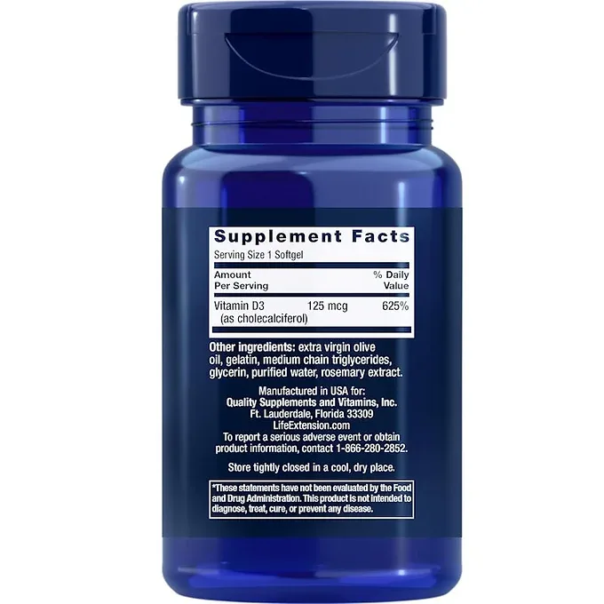 Life Extension Vitamin D3 5000 IU – 60Capsules