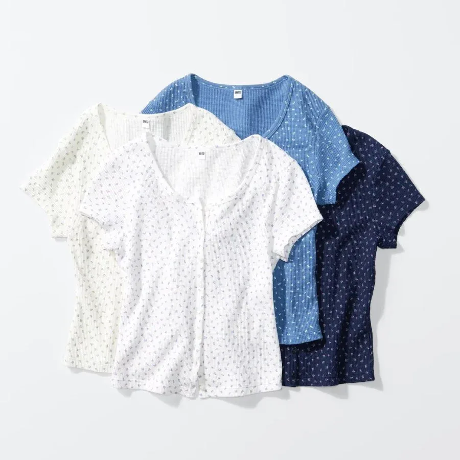 UniQlo Waffle Full Open Mini T 483521 japan best brand