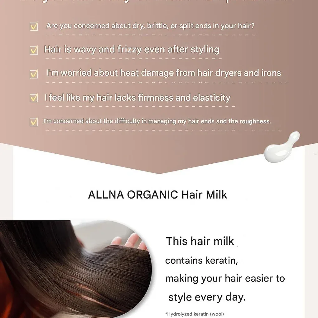 Allna Organic, Hair Milk, Damage Care, Botanical Aroma Scent  5.1 fl oz (150 ml)