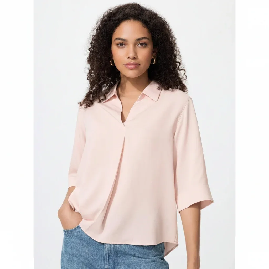 UniQlo Rayon Skipper Blouse (3/4 Sleeves) 482824 Japan best brand
