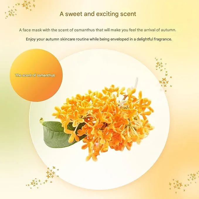 Premium LuLuLun Osmanthus Scent Face Pack – 7 Sheets × 3 Bags