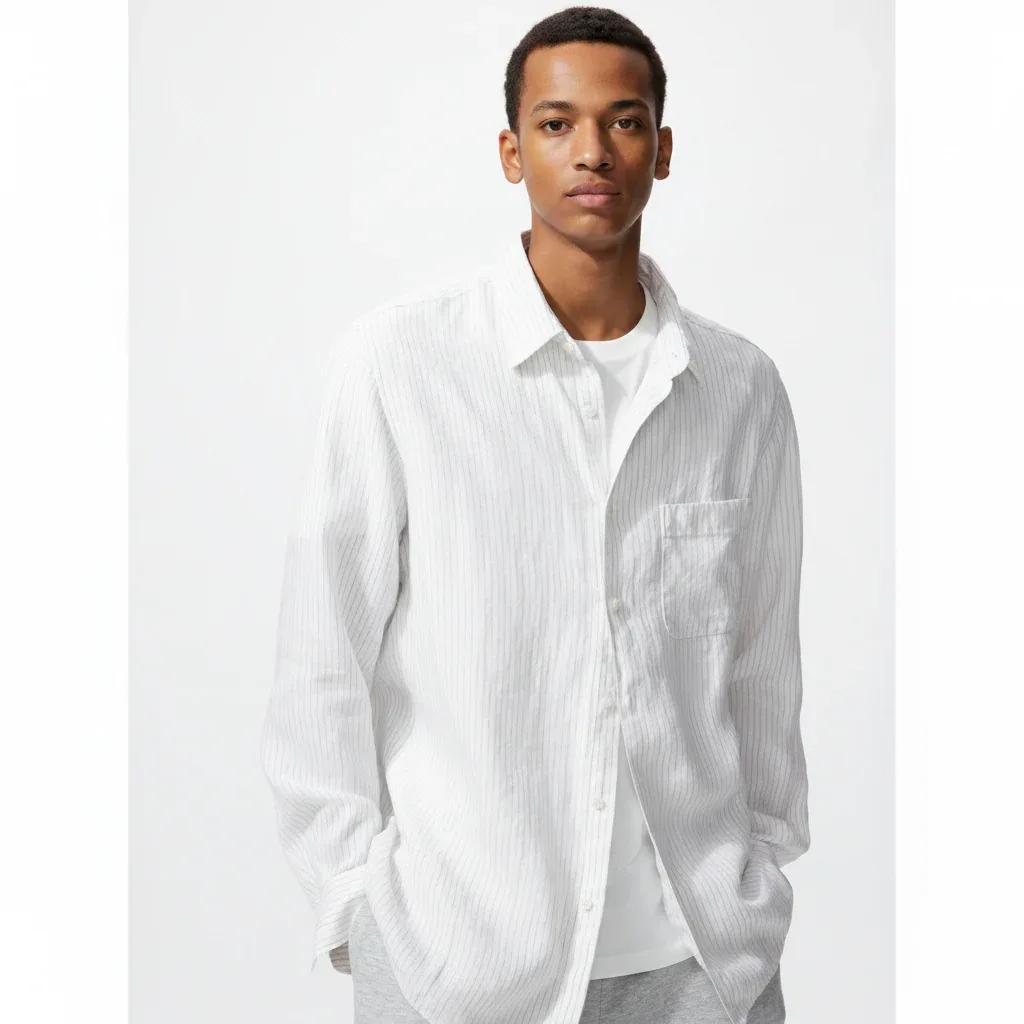 UniQlo Premium Linen Shirt / Stripe – 482434 Japan best brand