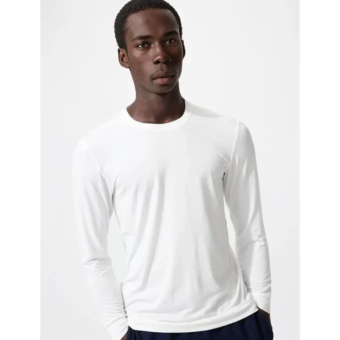 UniQlo HEATTECH Crew Neck T-Shirt (9/10 Sleeves) 479432 Japan best brand