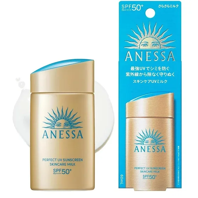 Anessa Perfect UV Skin Care Milk SPF 50+  Premium Sunscreen with Skincare 60 ml